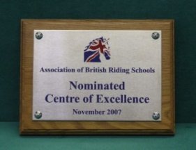 Association of British Riding schools stainless plaque
