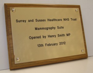 Brass Plaque for NHS