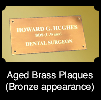 bronze aged brass plaques